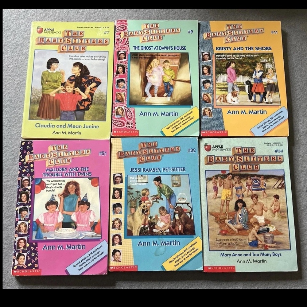 Vintage The Babysitter’s Club Lot 6 Books # 7, 9, 11, 21, 22, 34 Paperback Fict.
